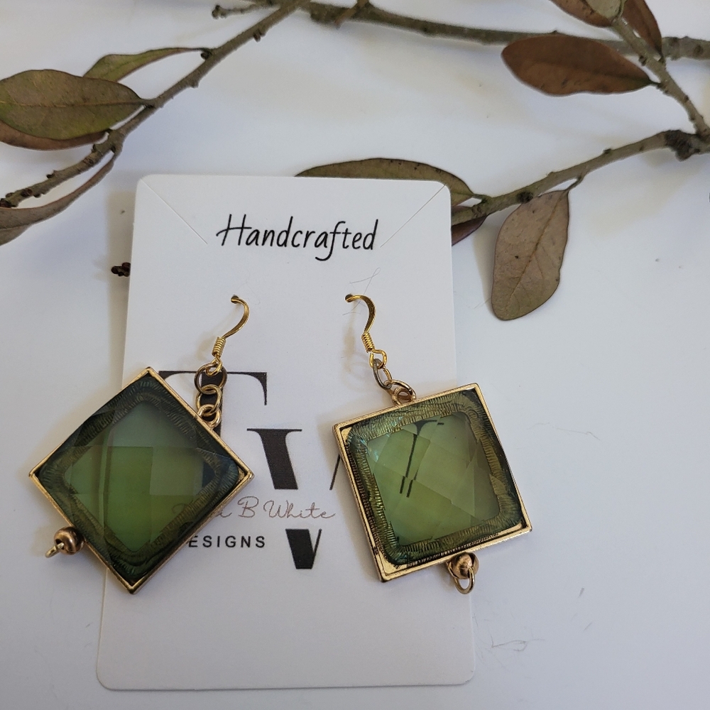 Acrylic Square Earrings by TerriBWhite Designs